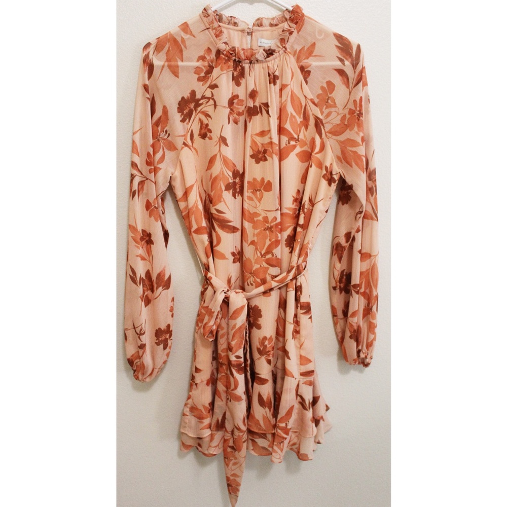 NWT ML Monique Lhuillier Floral tie waist dress